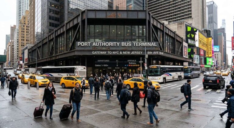 Port Authority Bus Terminal: Complete Guide to NYC’s Transit Hub mjy aik new pic bna kar do mre blog post ke liye. but pic fake or AI na lgy , pic real or professional ho. topic "Port Authority Bus Terminal: Complete Guide to NYC’s Transit Hub"